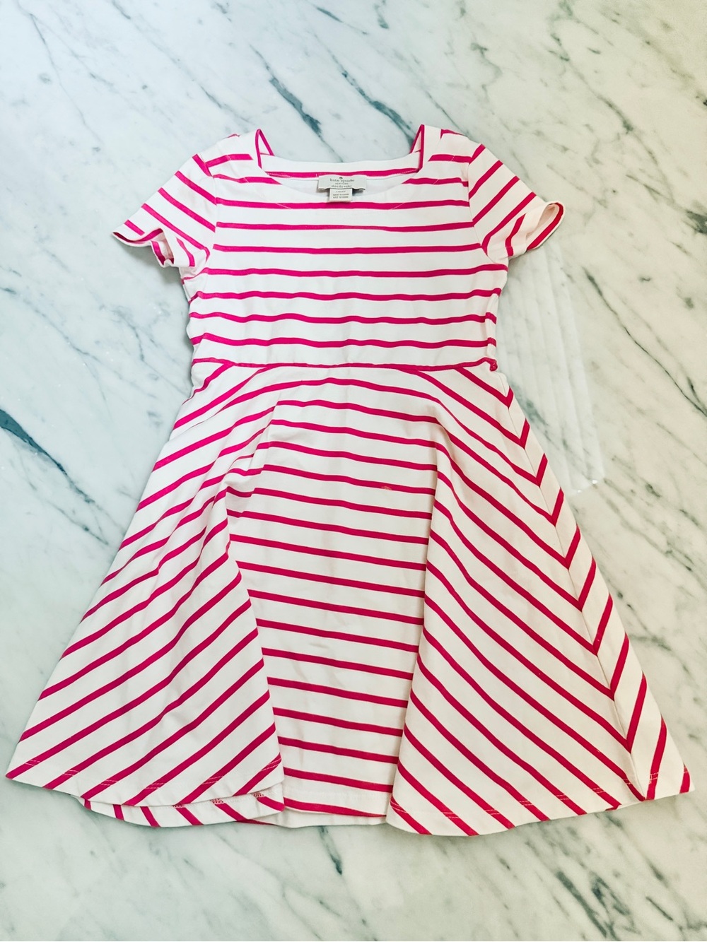 Kate Spade Pink Stripe Fit-and-Flare Dress Girls Size 6